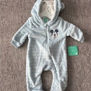 Disney Light Blue Mickey Mouse Hooded Footie
